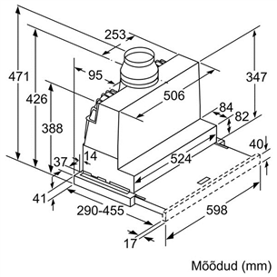 Pull-out cooker hood Bosch (740 m³/h)