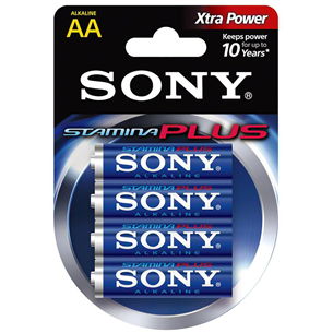 4 x AA patareid Sony Stamina Plus