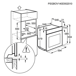 Integreeritav ahi Electrolux / ahju maht: 74 L