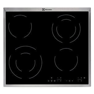 Electrolux, Stop+go, width 57.6 cm, steel frame, black - Built-in Ceramic Hob