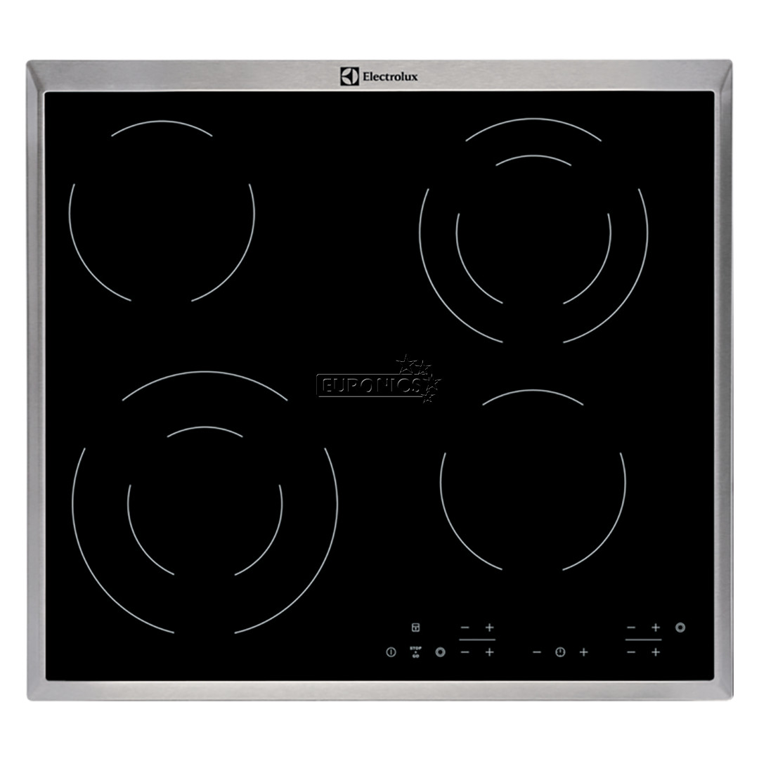 Electrolux, Stop+go, laius 57,6 cm, terasraamiga, must - Integreeritav keraamiline pliidiplaat