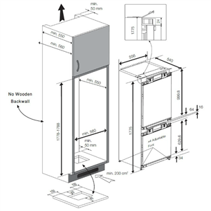 Built-in refrigerator Beko (177,7 cm)