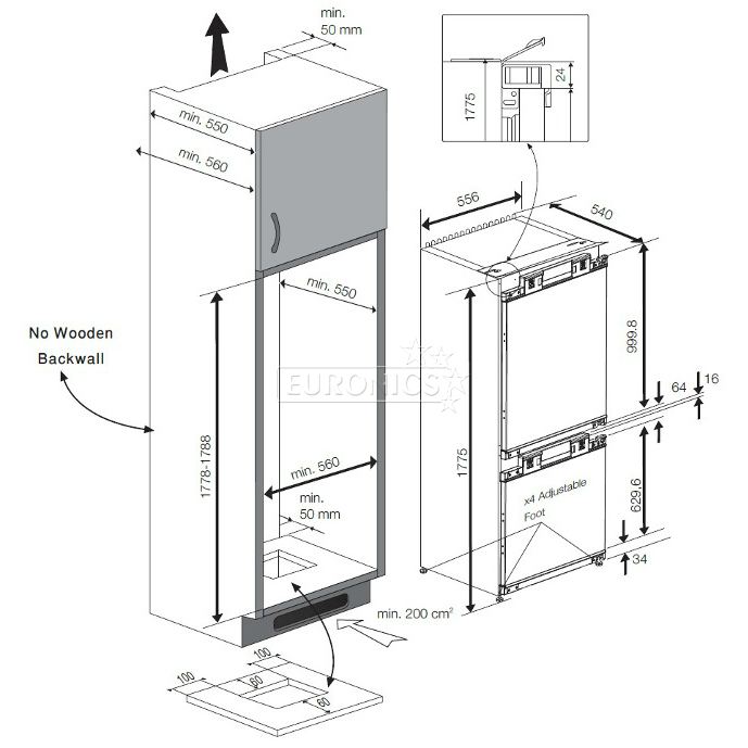 Integreeritav külmik Beko (177,7 cm)