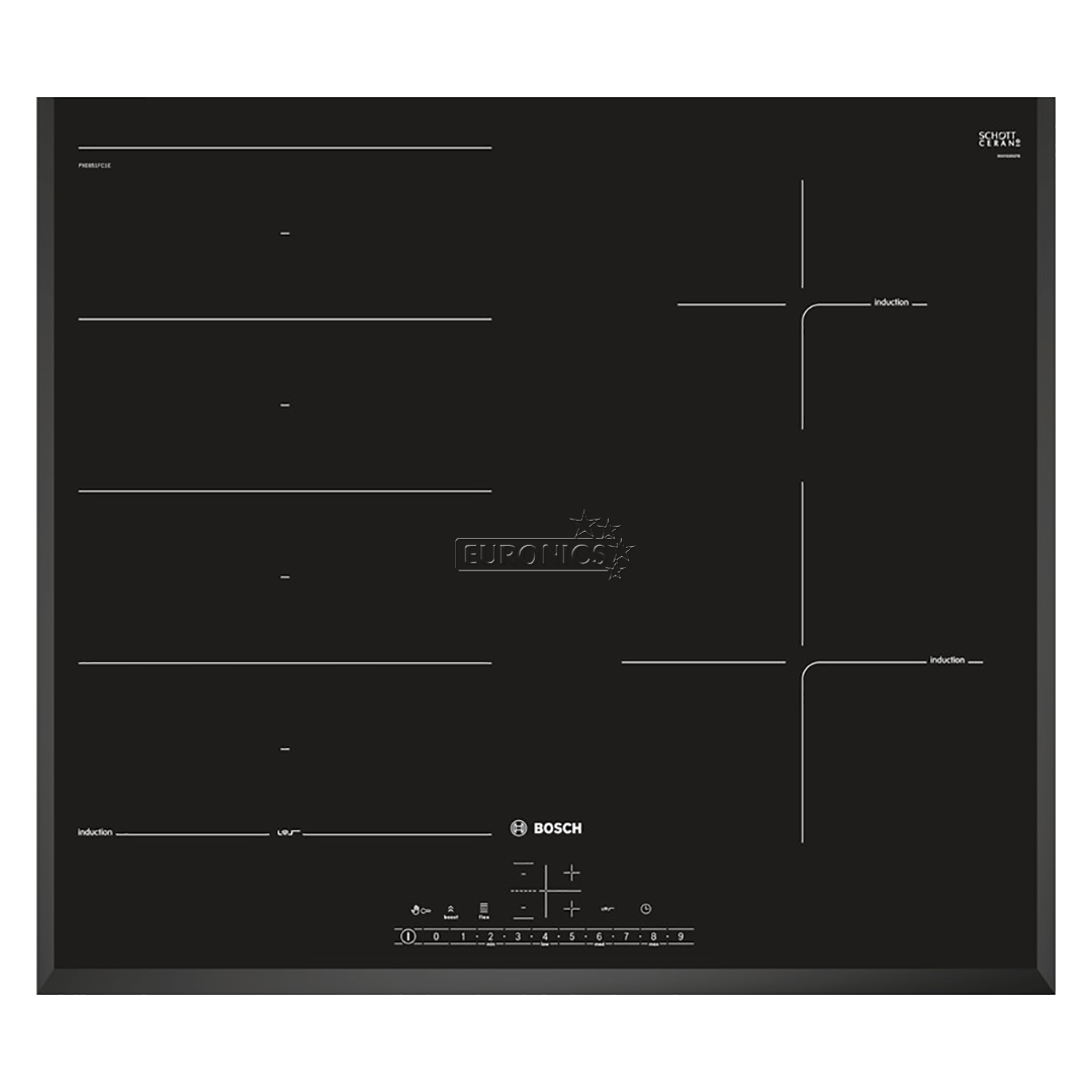 Bosch seeria 6, laius 59,2 cm, raamita, must - Integreeritav induktsioonpliidiplaat