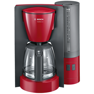 Bosch ComfortLine, water tank 1 L, grey/red - Coffee machine