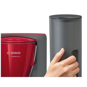 Bosch ComfortLine, water tank 1 L, grey/red - Coffee machine
