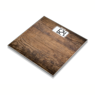 Beurer wood, up to 150 kg, brown - Glass bathroom scale GS203WOOD