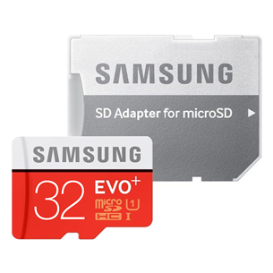 Micro SDHC memory card + adapter Samsung EVO+ (32 GB)