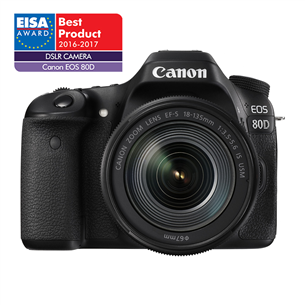 Peegelkaamera Canon EOS 80D + objektiiv EF-S 18-135mm f/3.5-5.6 IS USM