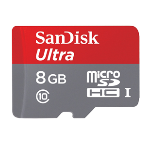 microSD memory card SanDisk Ultra + adapter (8 GB)