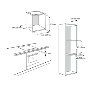 Whirlpool, 73 L, valge - Integreeritav ahi