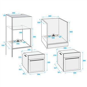 Beko, 71 L, catalytic cleaning, black/inox - Built-in oven