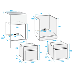 Beko, 71 л, каталитическая очистка, черный/нерж. сталь - Интегрируемый духовой шкаф