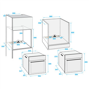 Beko, 71 L, white - Built-in oven