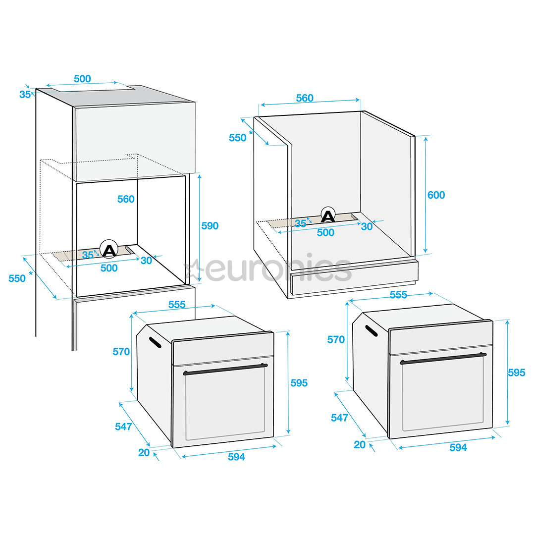 Beko, 71 L, white - Built-in oven