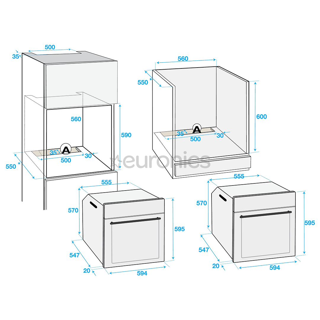 Beko, 71 л, каталитическая очистка, белый - Интегрируемый духовой шкаф