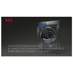 AEG, 9 kg, sügavus 60,5 cm, 1400 p/min - Eestlaetav pesumasin