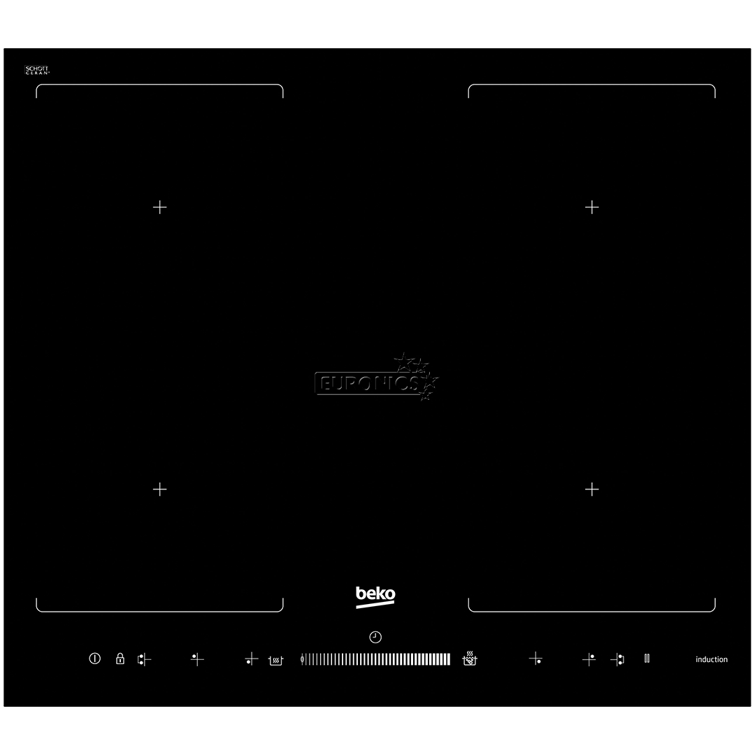 Beko, ширина 58 см, черный - Интегрируемая индукционная варочная панель
