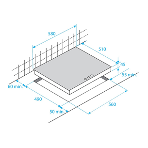 Beko, width 58.2 cm, white - Built-in induction hob