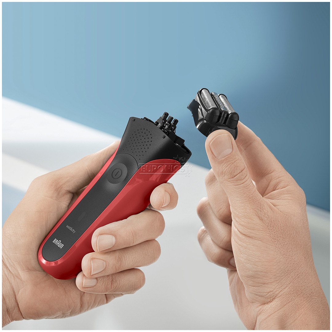 Braun Series 3, красный/черный - Бритва