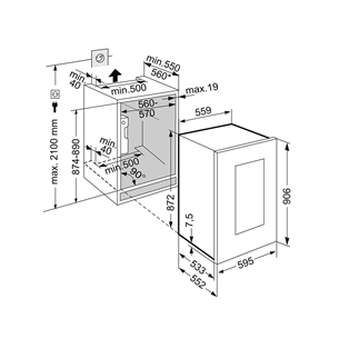 Built-in wine storage cabinet Liebherr Vinidor (capacity: 33 bottles)