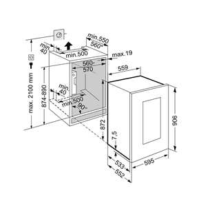 Built-in wine storage cabinet Liebherr Vinidor (capacity: 33 bottles)