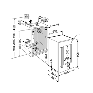 Built-in wine storage cabinet Liebherr Vinidor (capacity: 30 bottles)