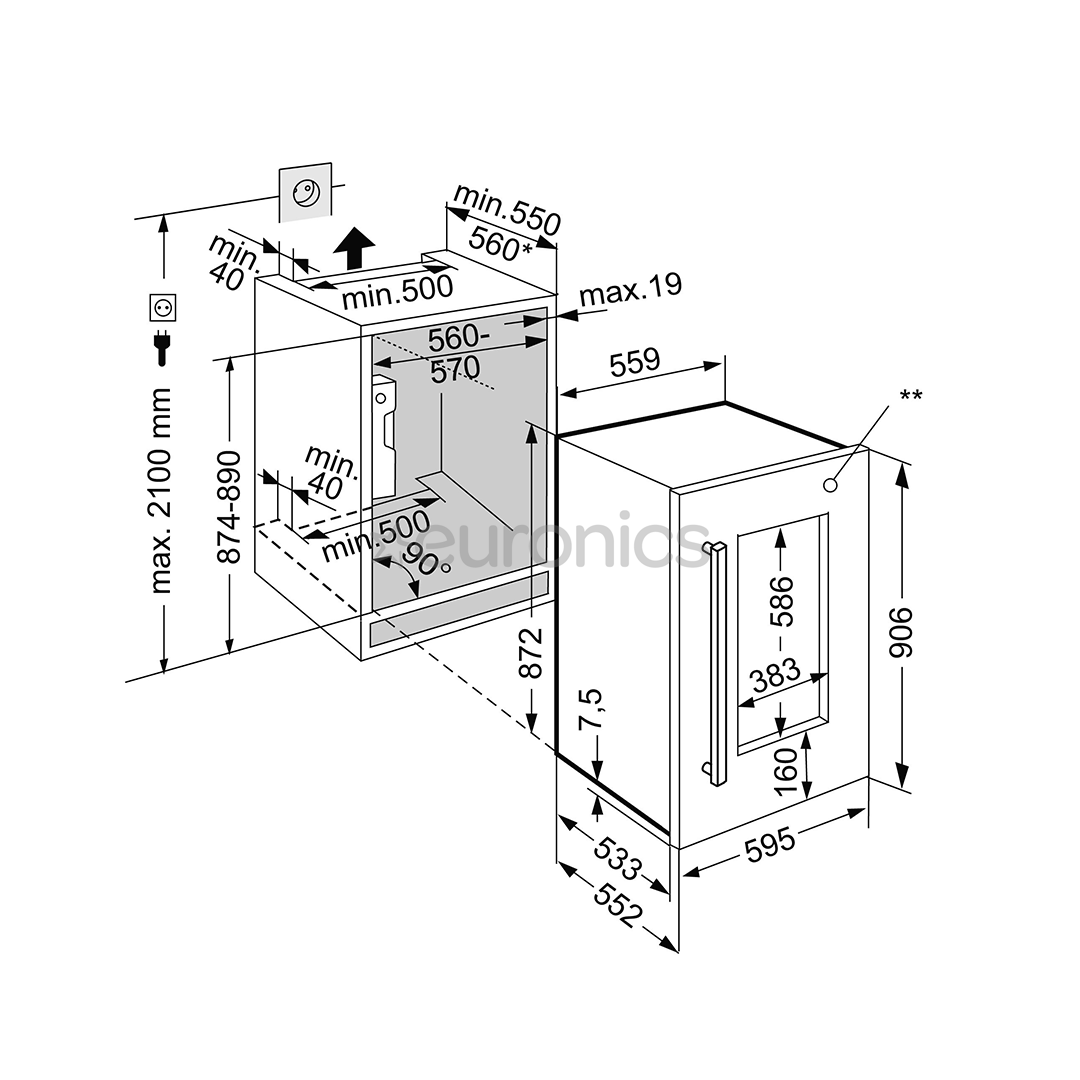 Built-in wine storage cabinet Liebherr Vinidor (capacity: 30 bottles)