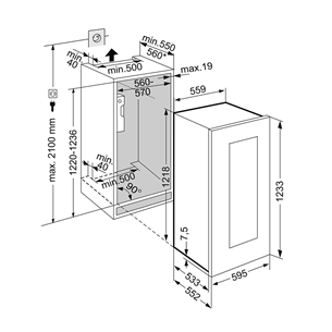 Built-in wine storage cabinet Liebherr Vinidor (capacity: 51 bottles)