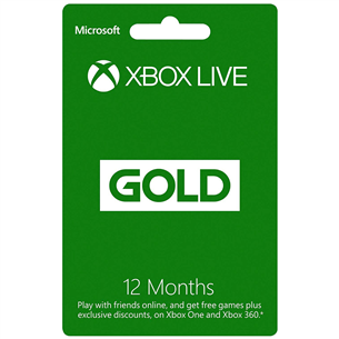 Карта Xbox Live Gold (12 месяцев)
