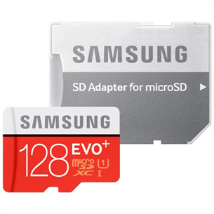 Micro SDXC mälukaart + adapter Samsung EVO+ (128 GB)