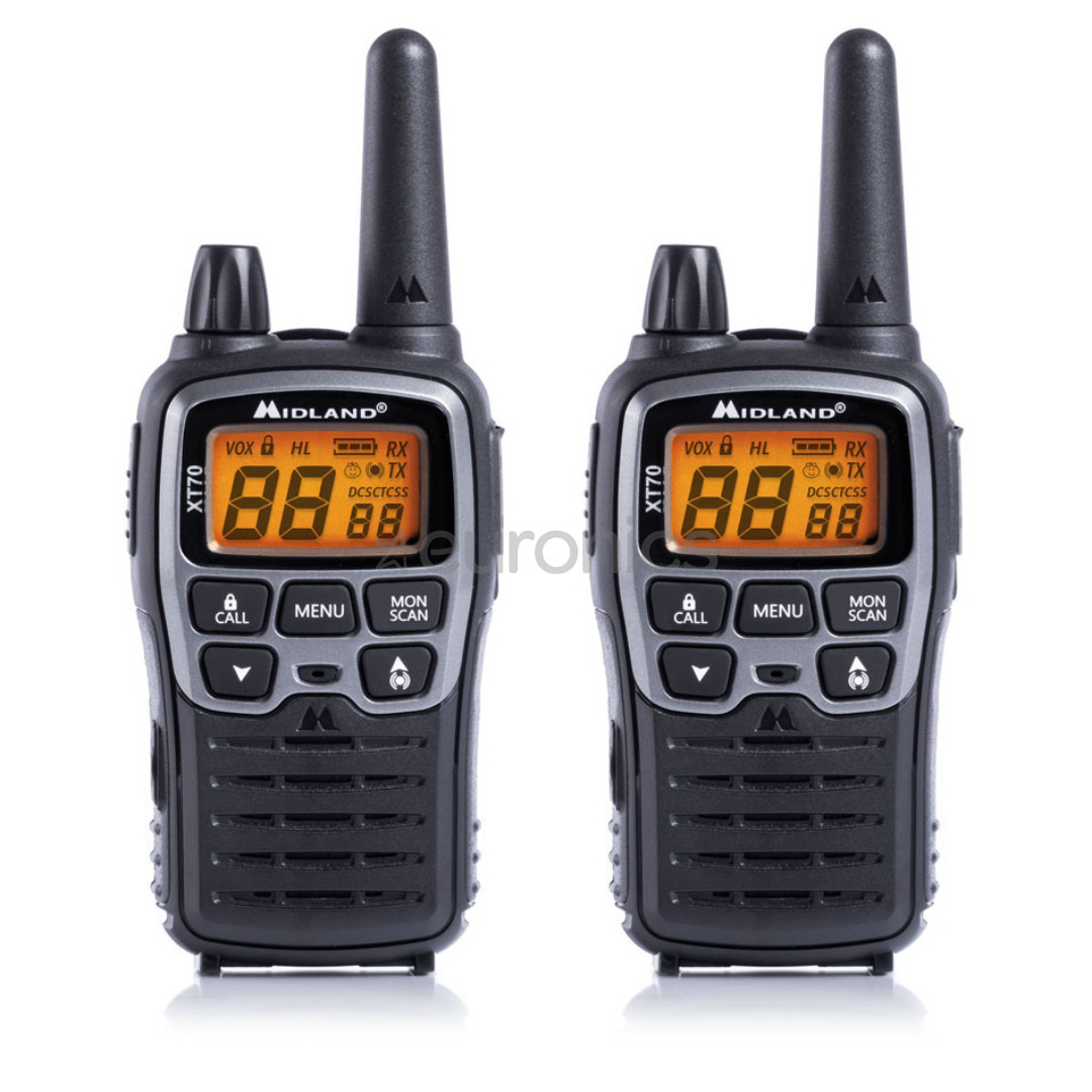 Raadiosaatjad Midland XT70 + kaks peakomplekti MA21L