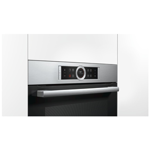 Bosch Serie 8, pyrolytic cleaning, added steam function, 71 L, inox - Built-in Oven