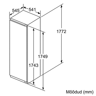 Интегрируемый холодильный шкаф Bosch (высота: 178 см)