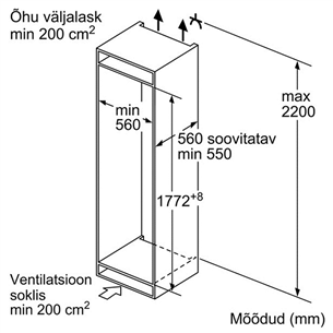 Built-in cooler Bosch (178 cm)