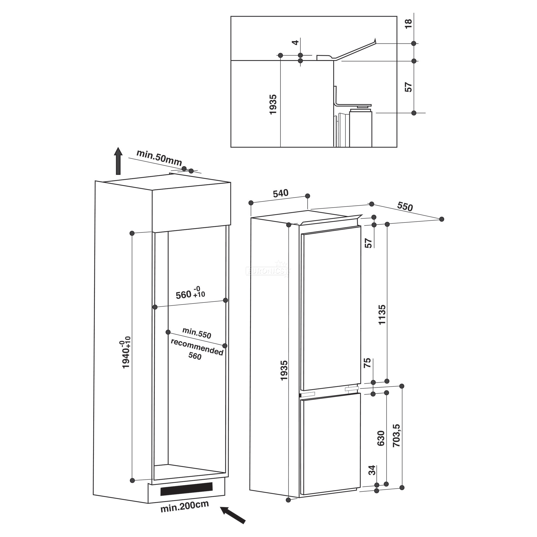Buit-in refrigerator Whirlpool (194 cm)