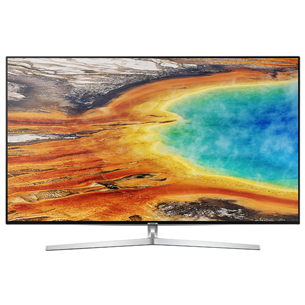 Samsung LCD 4K UHD, 55", central stand, silver - TV