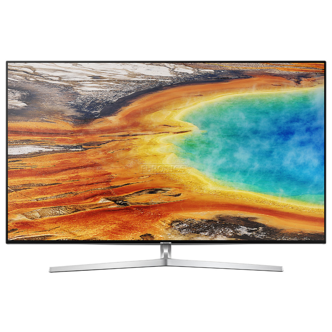 Samsung LCD 4K UHD, 55", jalg keskel, hõbedane - Teler