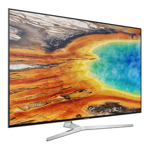 Samsung LCD 4K UHD, 55", jalg keskel, hõbedane - Teler