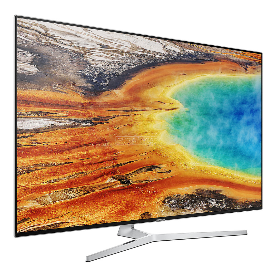 Samsung LCD 4K UHD, 55", jalg keskel, hõbedane - Teler