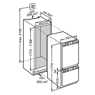 Интегрируемый холодильник Premium BioFresh, Liebherr (177,2 см)