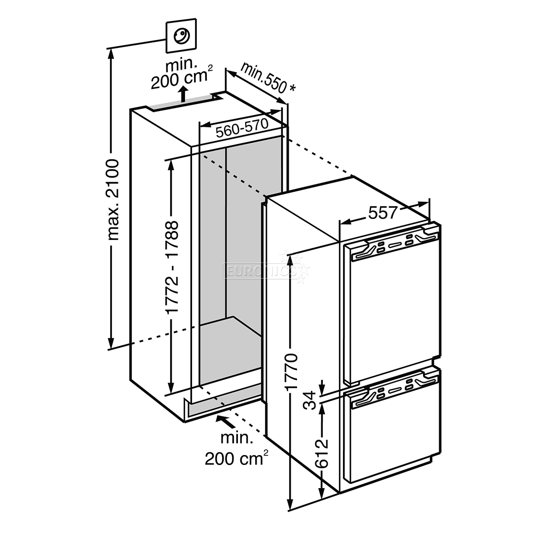 Integreeritav külmik Liebherr / kõrgus 177,2 cm
