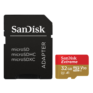 MicroSDHC mälukaart SanDisk Extreme + adapter (32 GB)