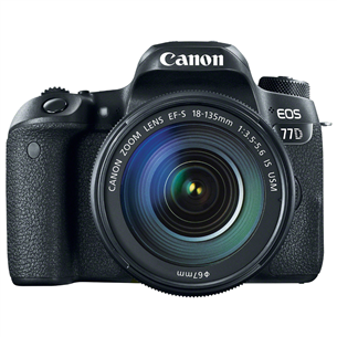 DSLR camera Canon EOS 77D + 18-135 mm IS USM lens