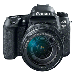 DSLR camera Canon EOS 77D + 18-135 mm IS USM lens