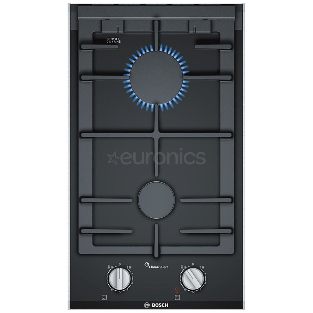 Bosch Domino, 2 keeduala, laius 30,6 cm, must - Integreeritav gaasipliidiplaat
