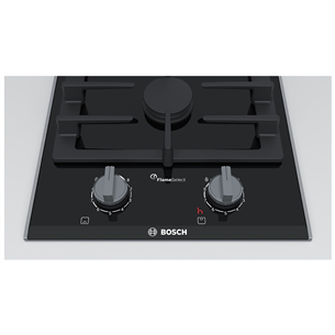 Bosch Domino, 2 burners, width 30.6 cm, black - Built-in Gas Hob