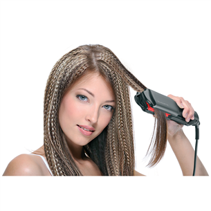 Valera Silhouette, up to 210° C, black/red - Hair crimper