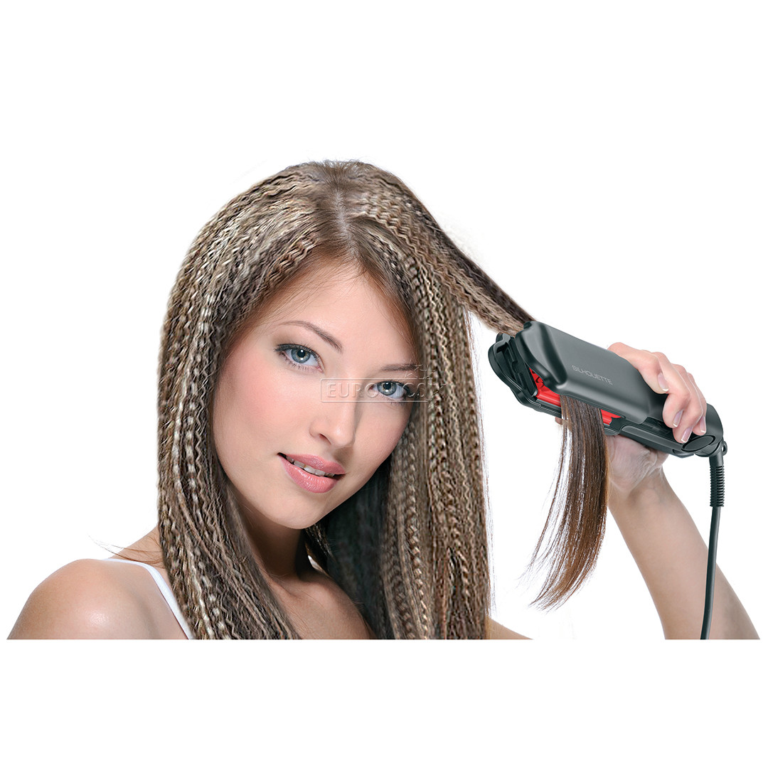 Valera Silhouette, up to 210° C, black/red - Hair crimper