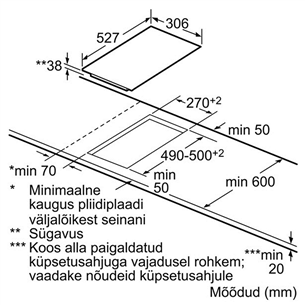 Integreeritav keraamiline pliidiplaat Bosch Domino